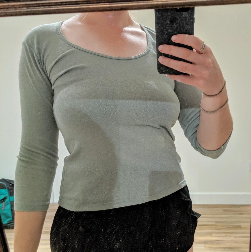 Sea foam green, 3/4 sleeve shirt